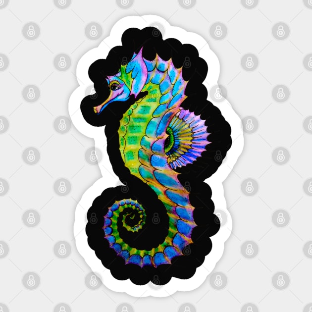 Cute Seahorse Sticker by Happy Art Designs